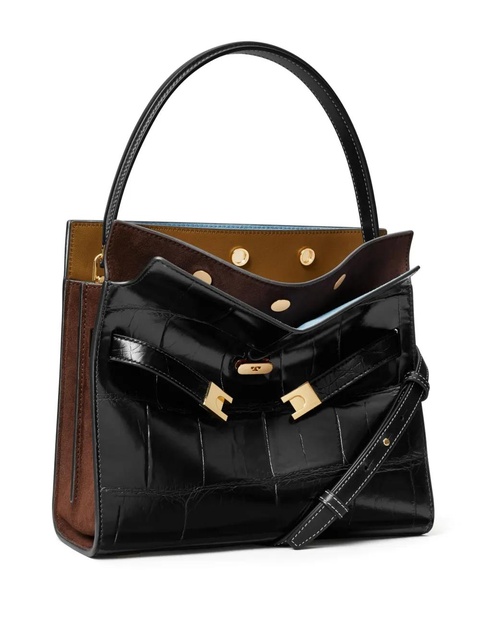 Tory Burch Lee Radziwill Textured Small tote bag - Black - zdjęcie produktu nr 1