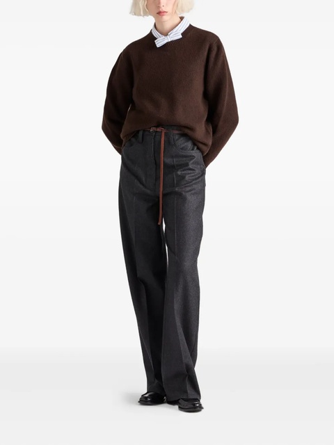 Prada ribbed-knit crew-neck sweater - Brown - zdjęcie produktu nr 2