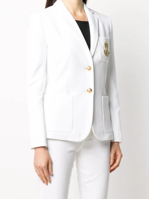 Lauren Ralph Lauren single-breasted logo blazer - White - zdjęcie produktu nr 2