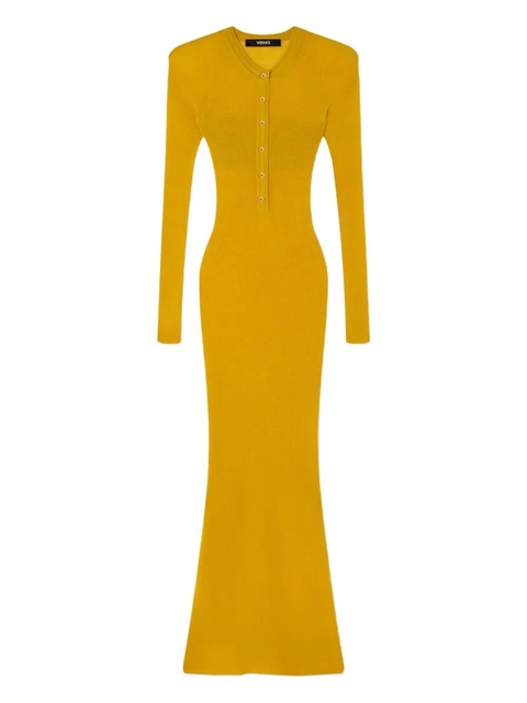 Versace long-sleeve ribbed-knit dress - Yellow - zdjęcie produktu nr 1