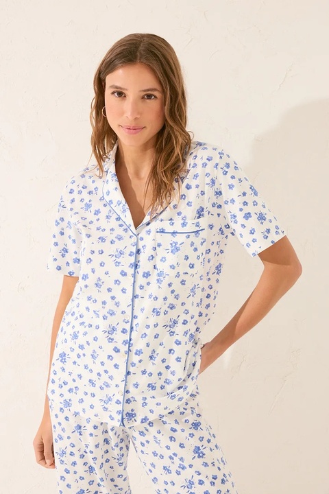 women'secret piżama bawełniana damska kolor biały bawełniana 3139889 - zdjęcie produktu nr 1