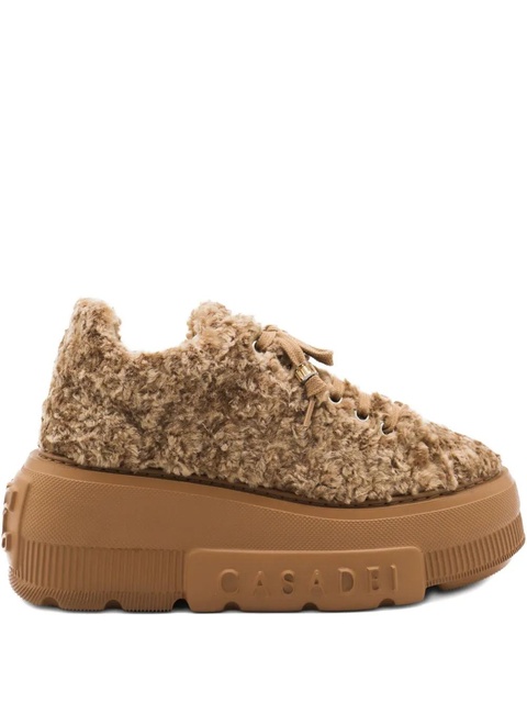Casadei platform shearling trainers - Brown - zdjęcie produktu nr 1
