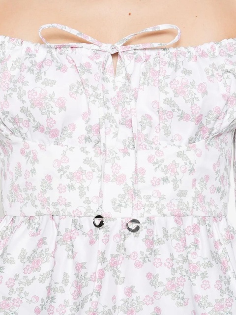 Coperni floral-print ruffled top - White - zdjęcie produktu nr 1