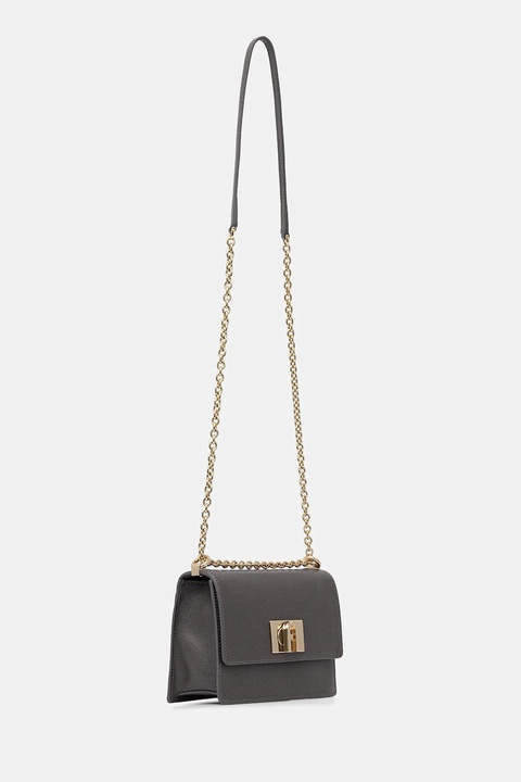 Furla torebka skórzana kolor szary BAFKACO.ARE000.4283S - zdjęcie produktu nr 2