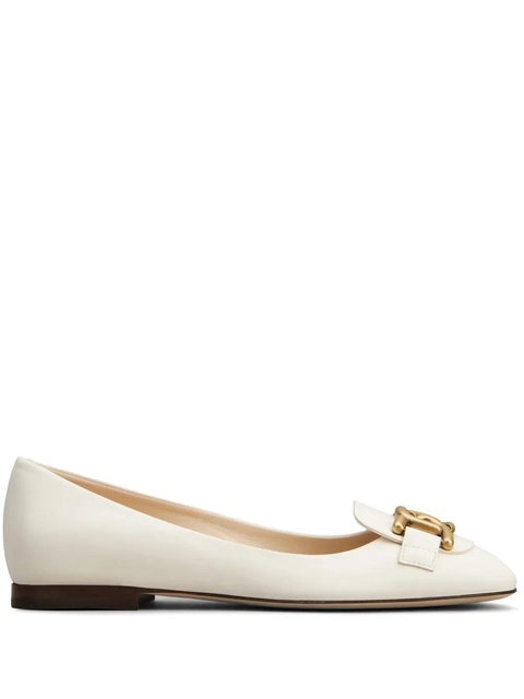 Tod's logo-plaque ballerina shoes - White - zdjęcie produktu nr 1
