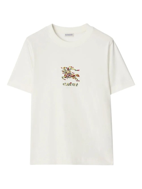 Burberry floral-embroidered T-shirt - White - zdjęcie produktu nr 1