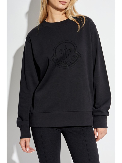 Moncler crystal-embellished sweatshirt - Black - zdjęcie produktu nr 2