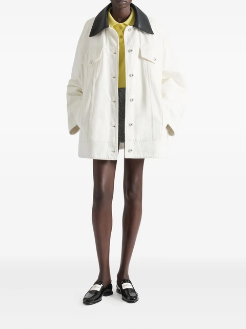 Givenchy leather-collar denim jacket - White - zdjęcie produktu nr 1
