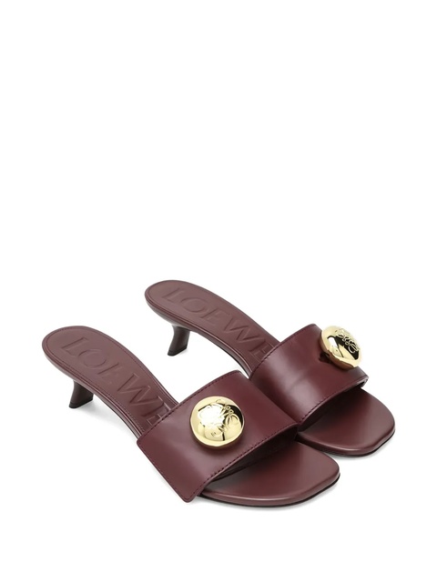 LOEWE 45mm pebble-embellished leather sandals - Red - zdjęcie produktu nr 2