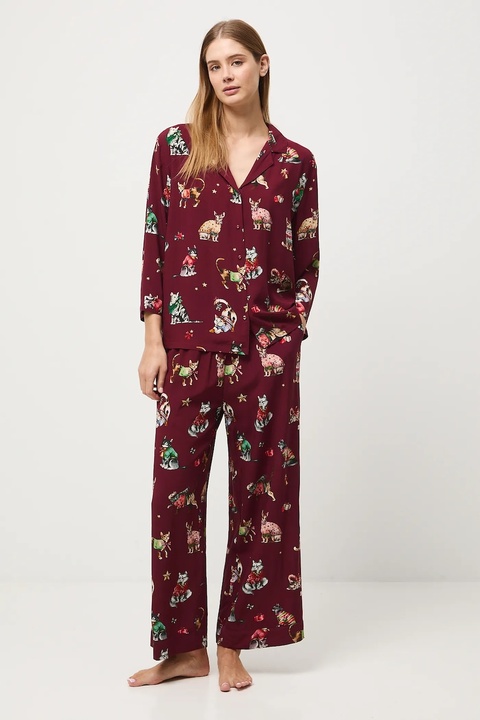 Medicine piżama damska kolor bordowy - zdjęcie produktu nr 2