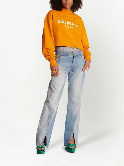 Balmain logo-print organic-cotton sweatshirt - Orange - zdjęcie produktu nr 2