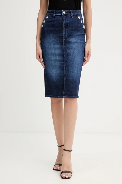 Guess spódnica jeansowa RILEY kolor granatowy midi ołówkowa W5BD1T D0791 - zdjęcie produktu nr 1