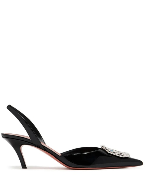 Amina Muaddi Camelia 60mm crystal-buckle pumps - Black - zdjęcie produktu nr 1