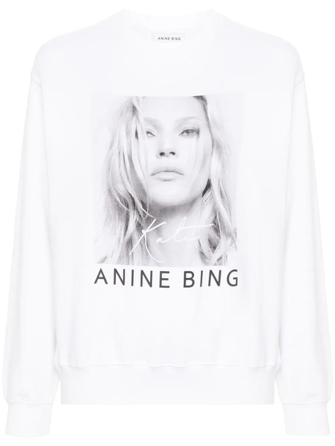 ANINE BING Ramona cotton sweatshirt - White - zdjęcie produktu nr 1