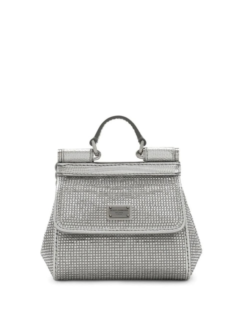 Dolce & Gabbana KIM DOLCE&GABBANA mini Sicily satin top-handle bag - Silver - zdjęcie produktu nr 1