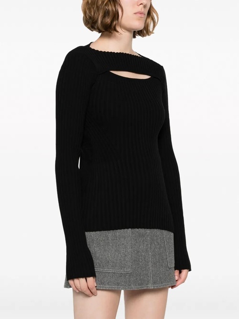 ANINE BING cut-out ribbed knitted top - Black - zdjęcie produktu nr 2