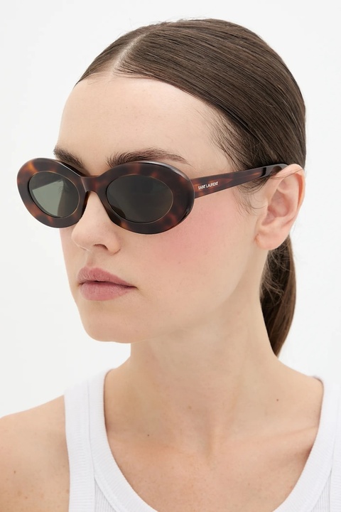 Saint Laurent okulary przeciwsłoneczne damskie kolor brązowy SL 594 - zdjęcie produktu nr 1