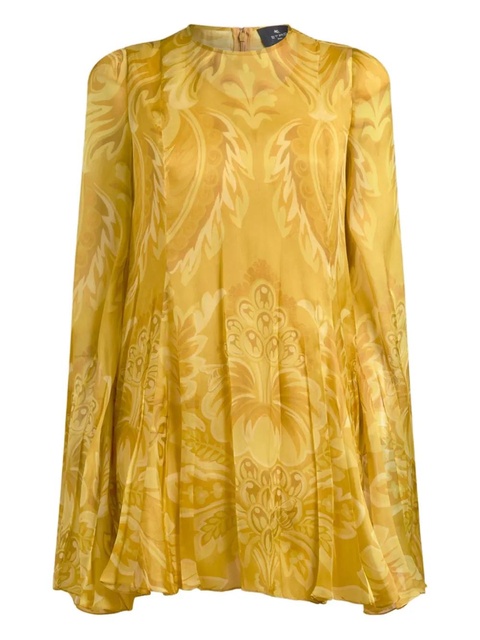 ETRO floral-print pleated mini dress - Yellow - zdjęcie produktu nr 1