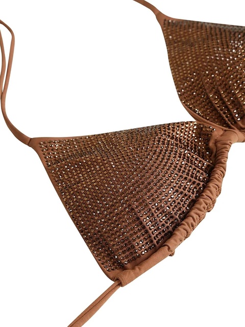 MC2 Saint Barth sequin-embellished triangle bikini top - Brown - zdjęcie produktu nr 2