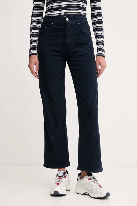 Pepe Jeans spodnie damskie kolor granatowy proste high waist PL21000038 - zdjęcie produktu nr 2