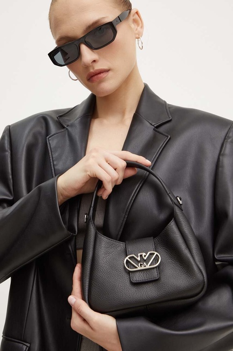 Emporio Armani torebka skórzana kolor czarny Y3E235 YWQ9X - zdjęcie produktu nr 2