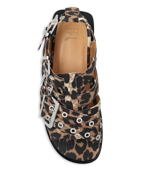 GANNI leopard-print sandals - Brown - zdjęcie produktu nr 2