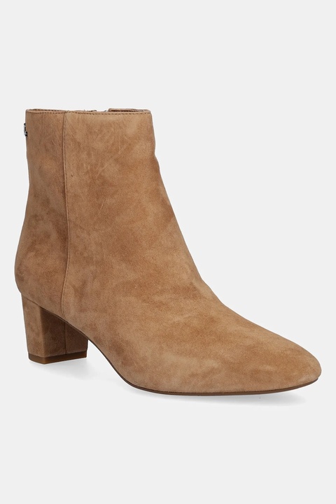 Lauren Ralph Lauren botki zamszowe Demi damskie kolor beżowy na słupku 802974504001 - zdjęcie produktu nr 1