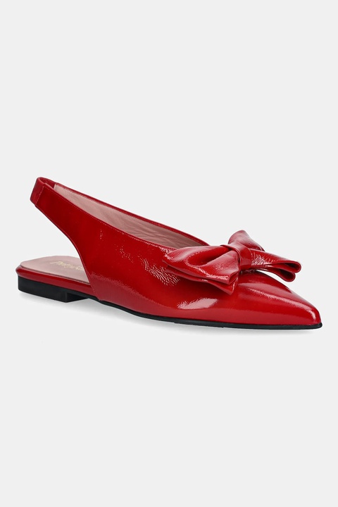 Pretty Ballerinas baleriny skórzane Yvette kolor czerwony z odkrytą piętą 52618_001 - zdjęcie produktu nr 1