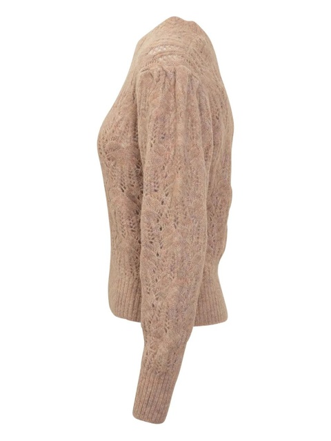 MARANT ÉTOILE puff-sleeve open-knit sweater - Neutrals - zdjęcie produktu nr 1