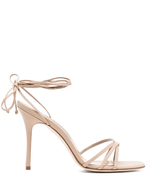 Manolo Blahnik 100mm leather sandals - Neutrals - zdjęcie produktu nr 1