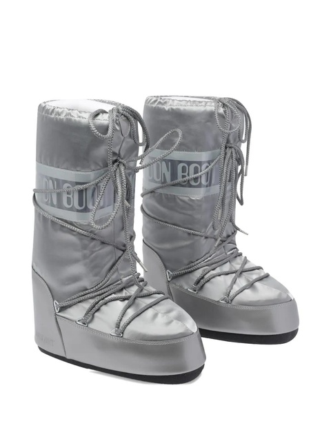Moon Boot Icon Glance satin logo-print boots - Grey - zdjęcie produktu nr 2