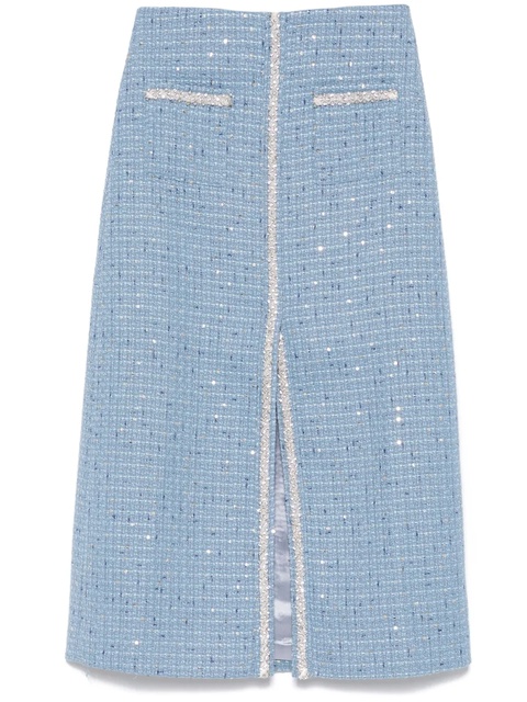 Maje sequin-embellished tweed midi skirt - Blue - zdjęcie produktu nr 1
