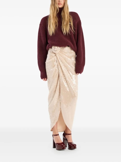 ROTATE BIRGER CHRISTENSEN flower-detail sequin-embellished maxi skirt - Neutrals - zdjęcie produktu nr 2