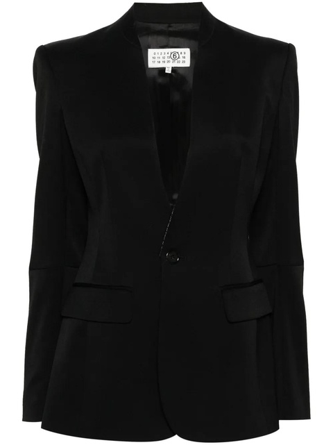 MM6 Maison Margiela contrast-stitching single-breasted blazer - Black - zdjęcie produktu nr 1