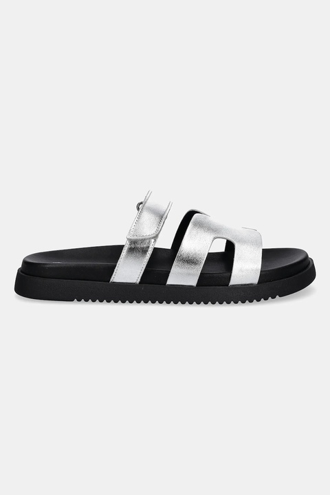 Steve Madden klapki skórzane Missile damskie kolor srebrny SM11003028 - zdjęcie produktu nr 2
