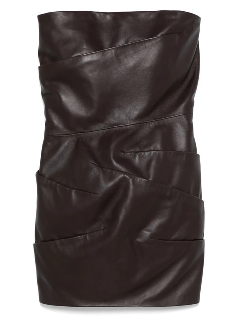 The Attico strapless draped mini dress - Brown - zdjęcie produktu nr 1