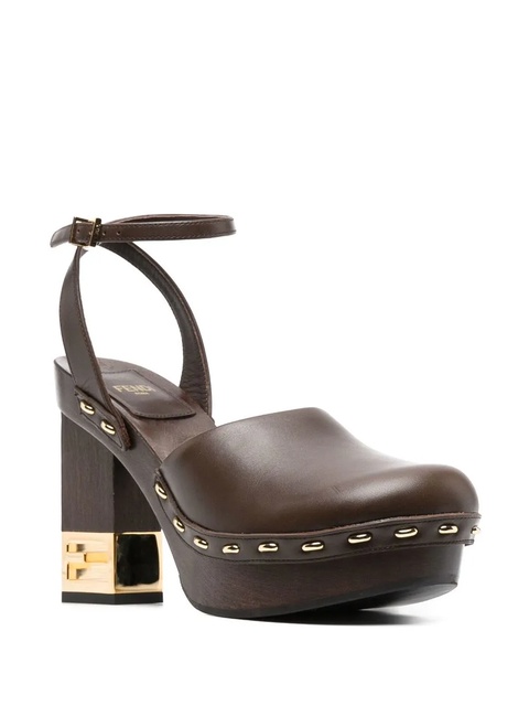 FENDI Baguette Show 115mm leather pumps - Brown - zdjęcie produktu nr 1