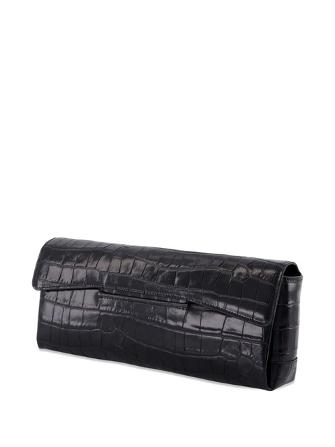TOTEME croc-embossed flap clutch bag - Black - zdjęcie produktu nr 1