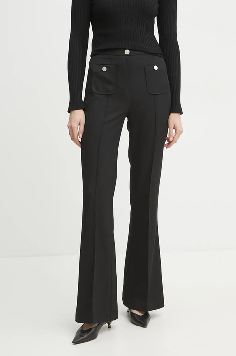 Morgan spodnie PFLAC.F damskie kolor czarny dzwony high waist PFLAC.F - zdjęcie produktu nr 1