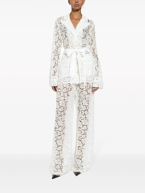 Dolce & Gabbana DNA floral-lace belted shirt - White - zdjęcie produktu nr 2