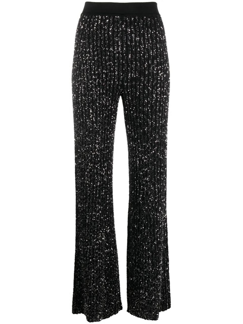 Missoni sequin-embellished ribbed-knit trousers - Black - zdjęcie produktu nr 1