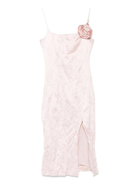 Blumarine 3D-roses crinkled midi dress - Pink - zdjęcie produktu nr 1