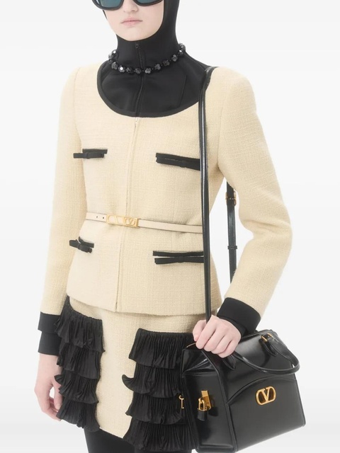 Valentino Garavani bow-detail tweed jacket - Neutrals - zdjęcie produktu nr 2