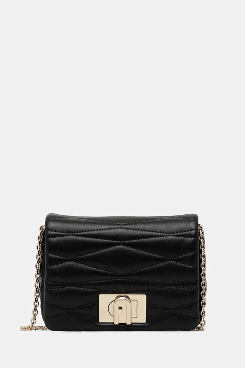 Furla torebka skórzana kolor czarny WE00735.BX3221.O6000 - zdjęcie produktu nr 1
