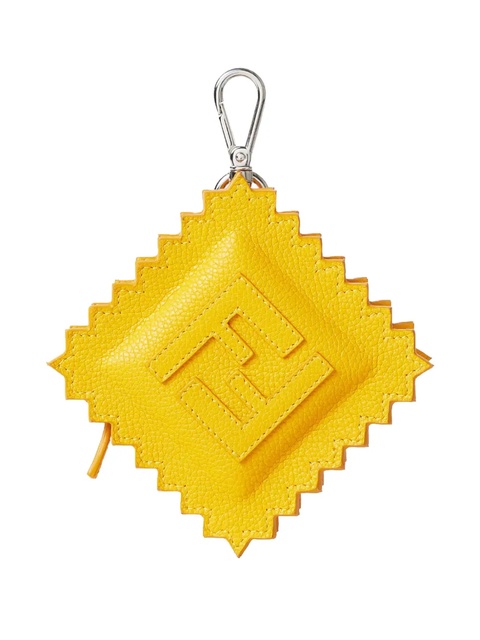 FENDI Raviolo leather keyring - Yellow - zdjęcie produktu nr 1