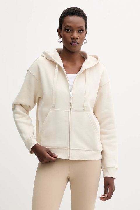 Weekend Max Mara bluza CANE damska kolor beżowy z kapturem gładka 2525926031600 - zdjęcie produktu nr 1