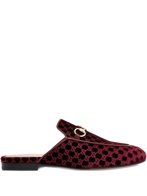 Gucci horsebit GG pattern velvet mules - Red - zdjęcie produktu nr 2