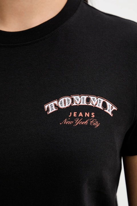 Tommy Jeans t-shirt bawełniany damski kolor czarny DW0DW22516 - zdjęcie produktu nr 1