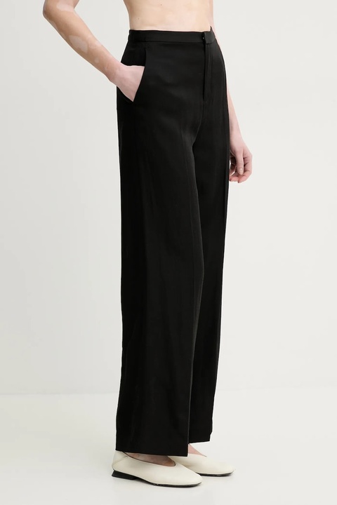 ISABELLE BLANCHE spodnie damskie kolor czarny szerokie high waist IS25SS-P052-T004 - zdjęcie produktu nr 1