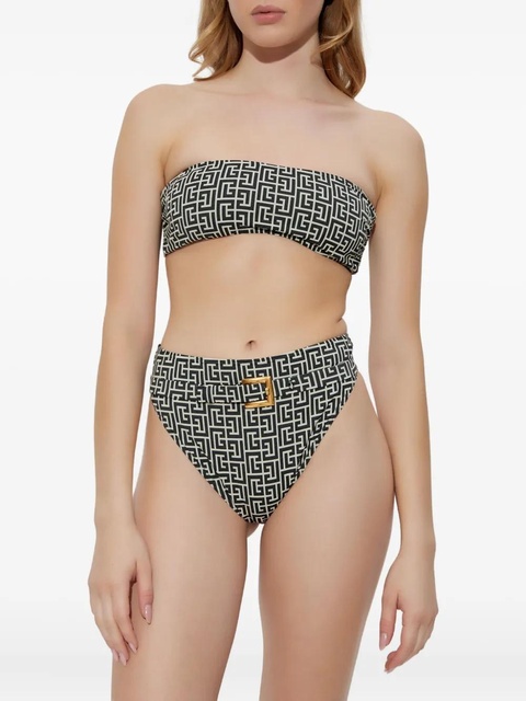 Balmain geometric-print belted bikini - Black - zdjęcie produktu nr 2